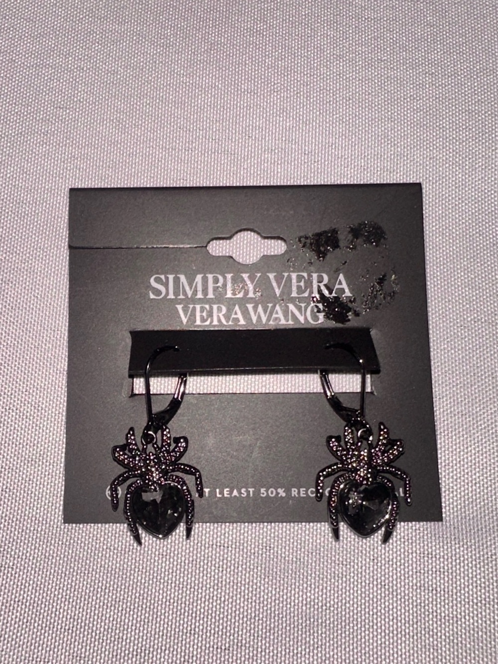 Simply Vera Vera Wang Black Spider Heart Diamond Dangle Earrings